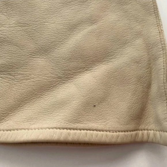 Vintage Lord & Taylor Edelweiss Real Kid Leather & Silk Gloves in Ivory - Size 7 - Picture 11 of 12